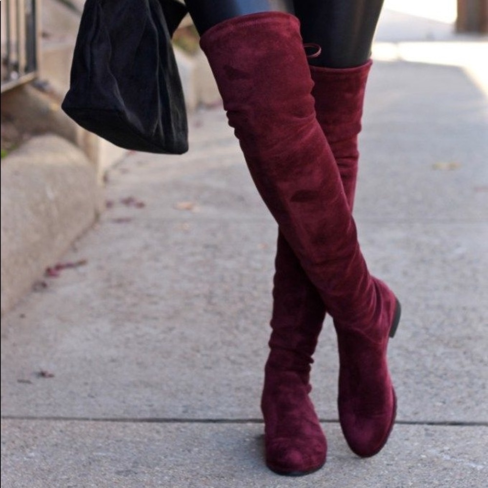 Burgundy OTK BOOTS